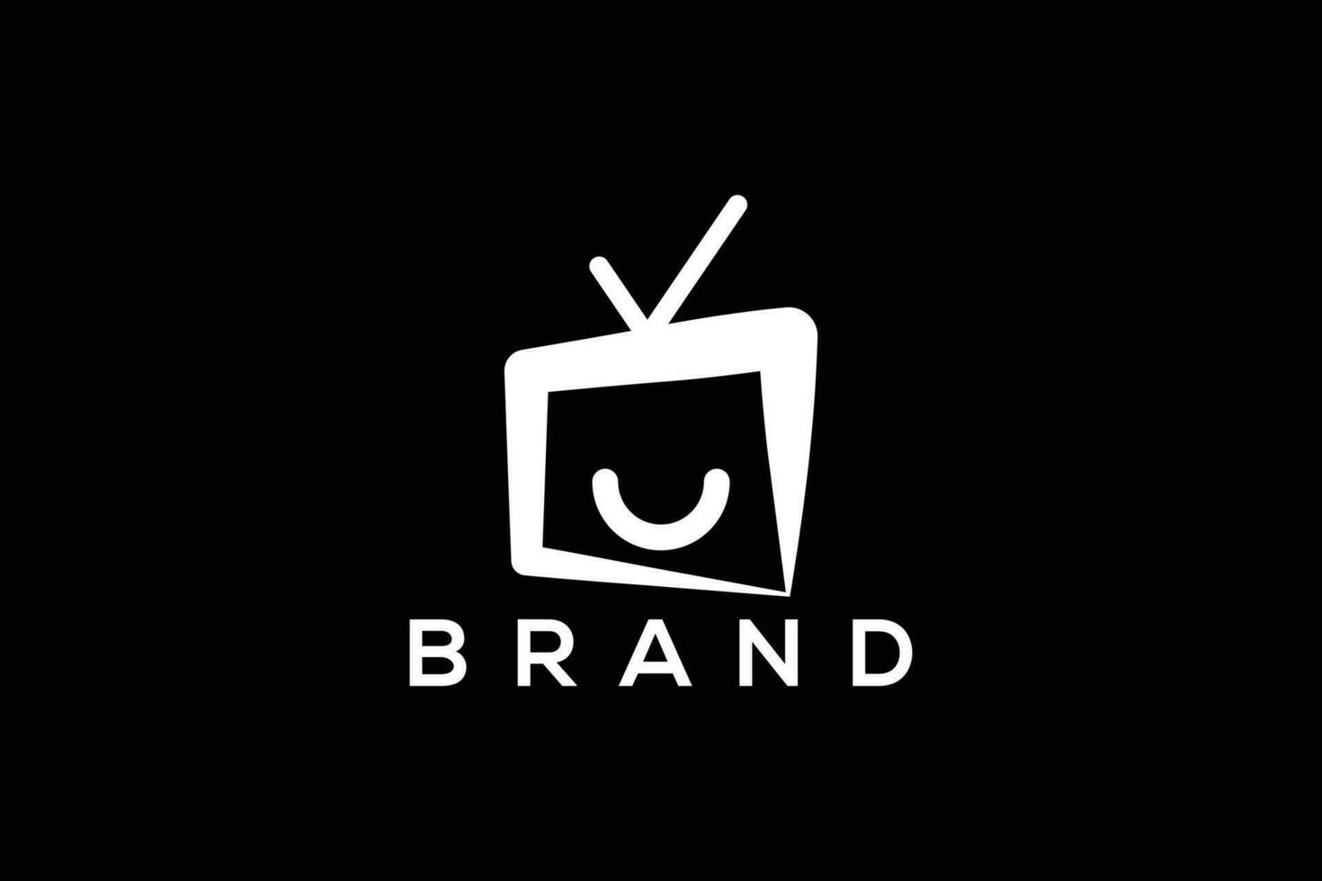 Trendy and minimal film and television production vector logo design