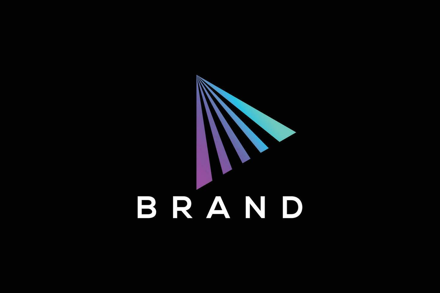 Minimal and abstract play vector logo design