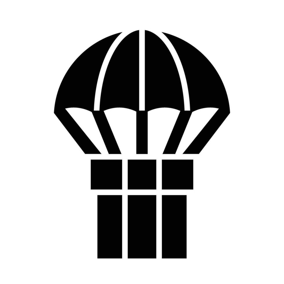entrega por paracaídas vector glifo icono para personal y comercial usar.
