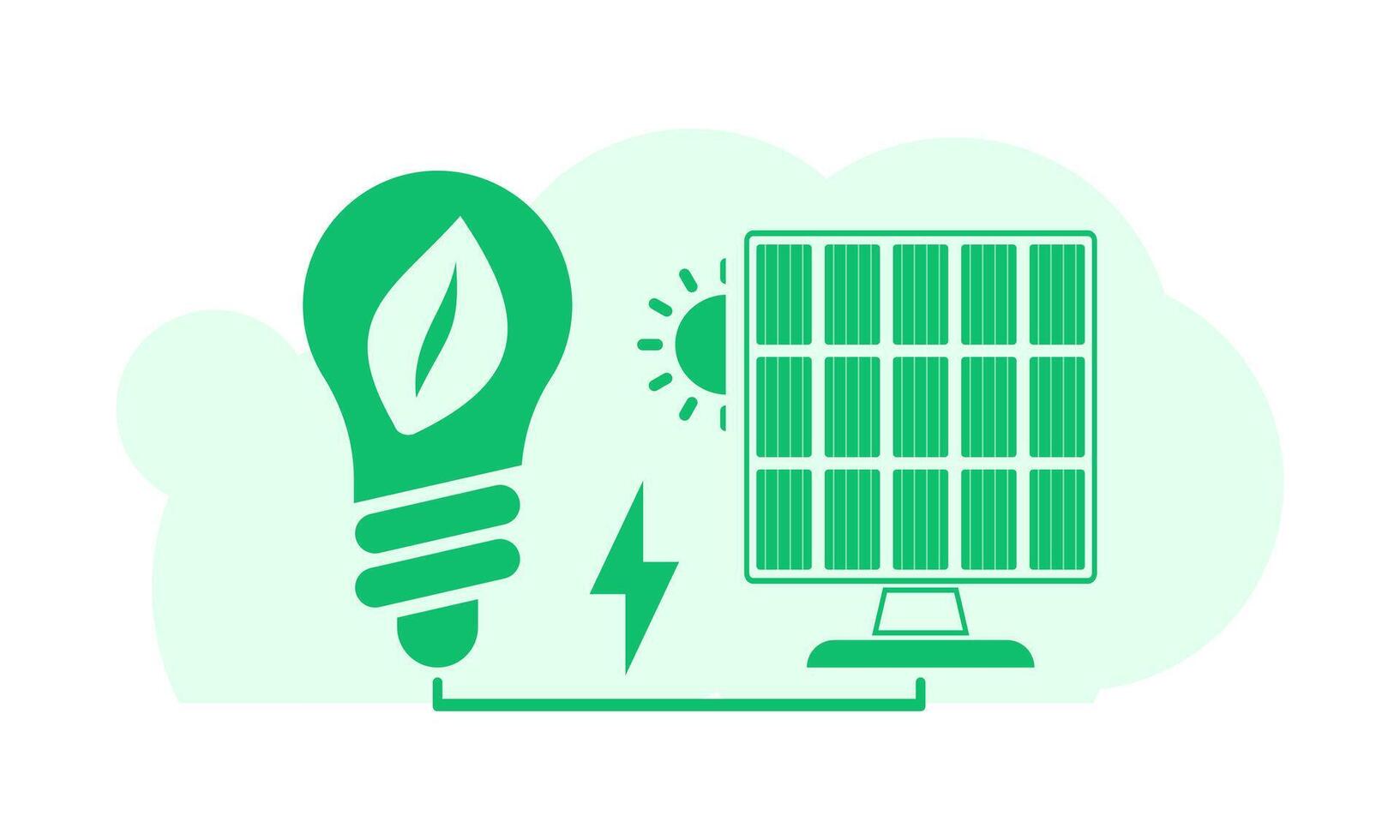 Green background on the theme of green energy. Green planet and zero waste concept. illustration. vector