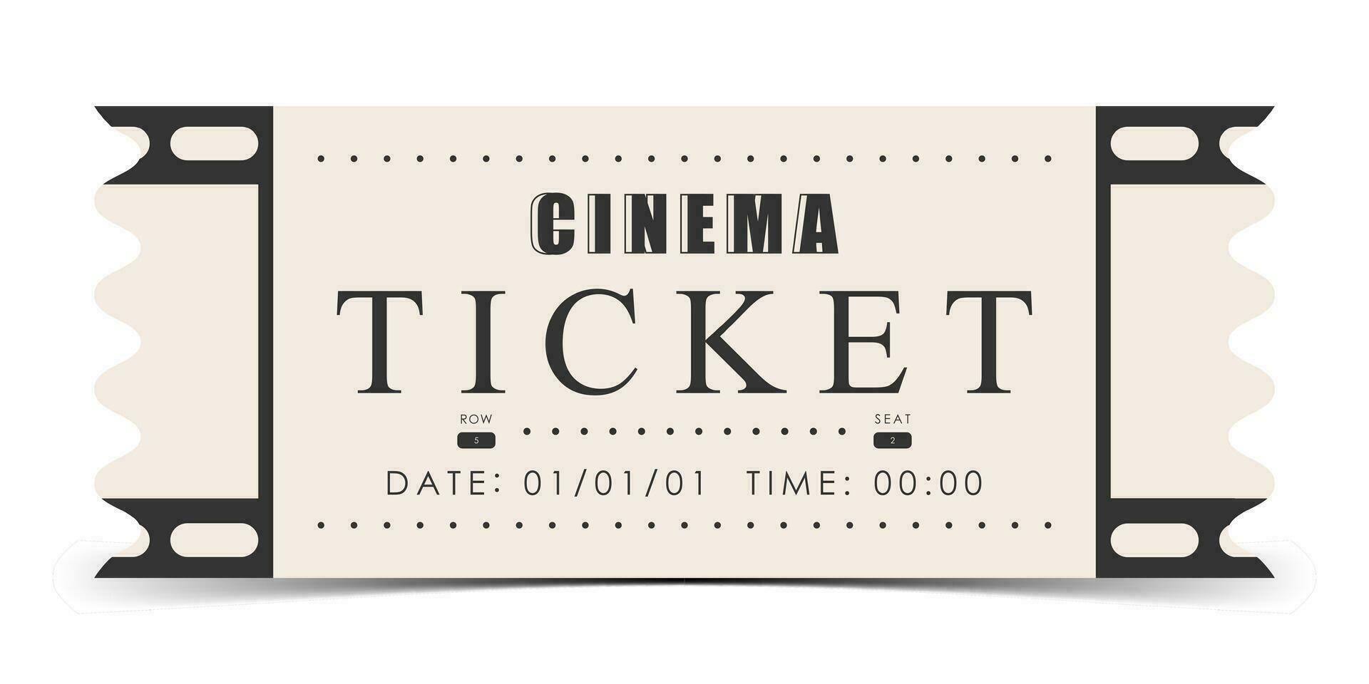 Cinema ticket template. Modern ticket card illustration template. Vector. vector