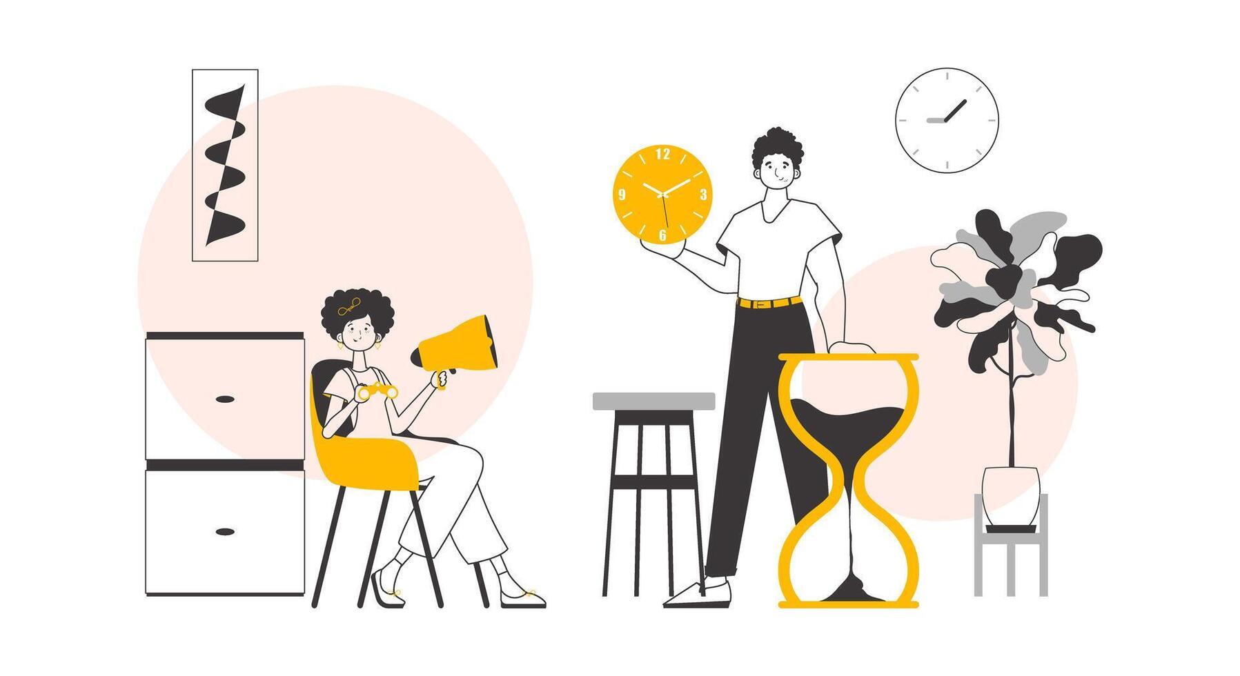 HR team. The concept of finding employees. Lineart trendy style. Vector. vector