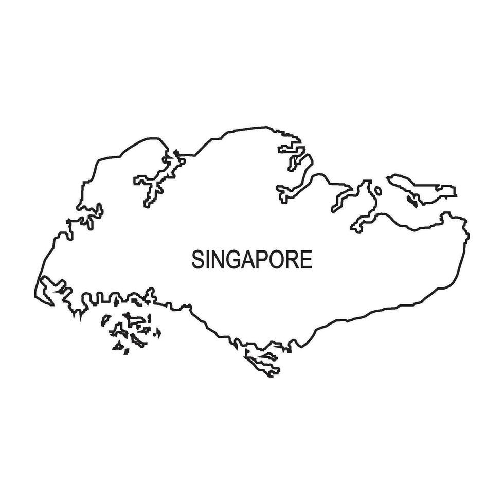 Singapur mapa icono vector