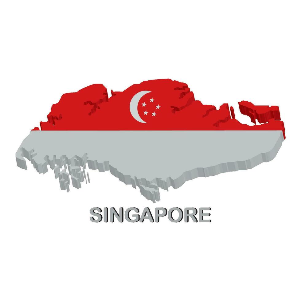 Singapur mapa icono vector