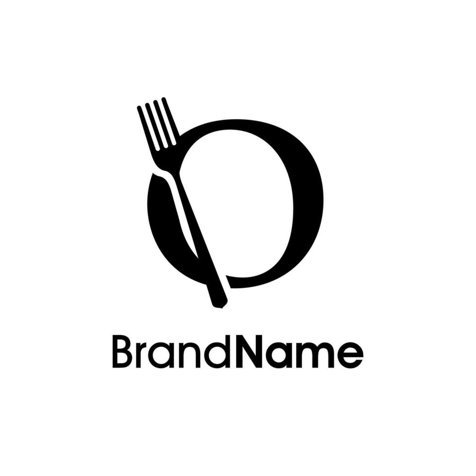 Elegant Initial O Fork Logo vector