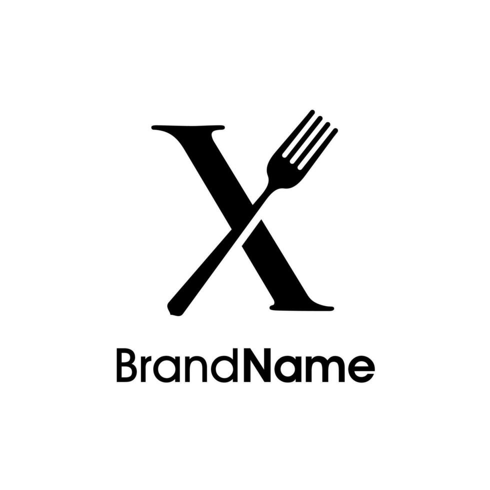 Elegant Initial X Fork Logo vector