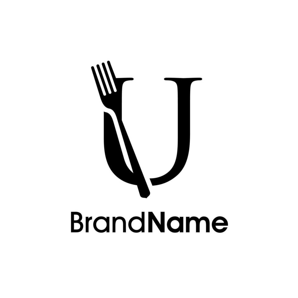 Elegant Initial U Fork Logo vector