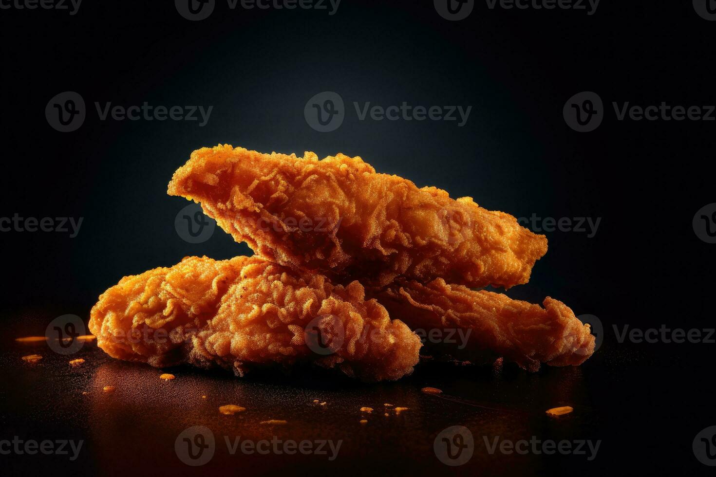 Fried chicken Drumstick with Kethcup, Generative AI photo