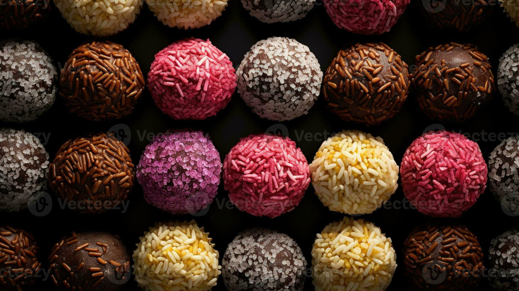 generativo ai, chocolate caramelo pelotas, cerca arriba tradicional brasileño brigadeiro foto