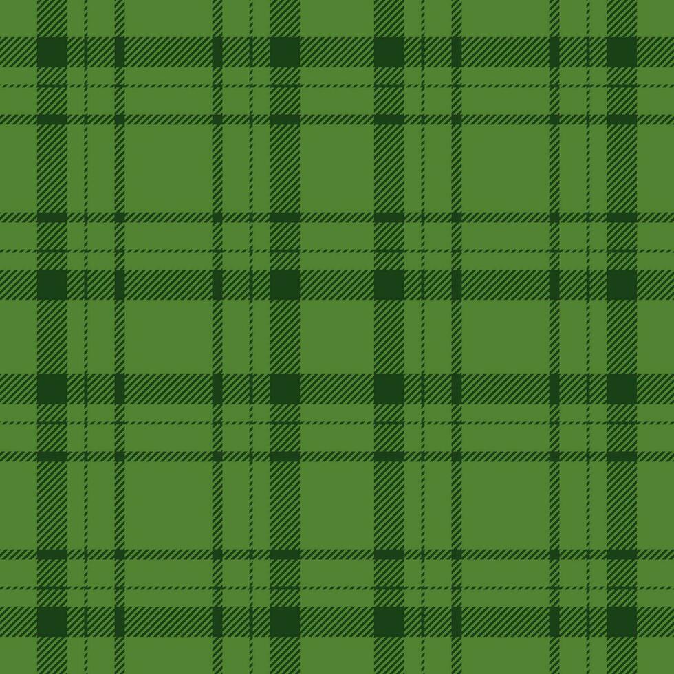 Plaid seamless pattern in green. Check fabric texture. Vector textile print.