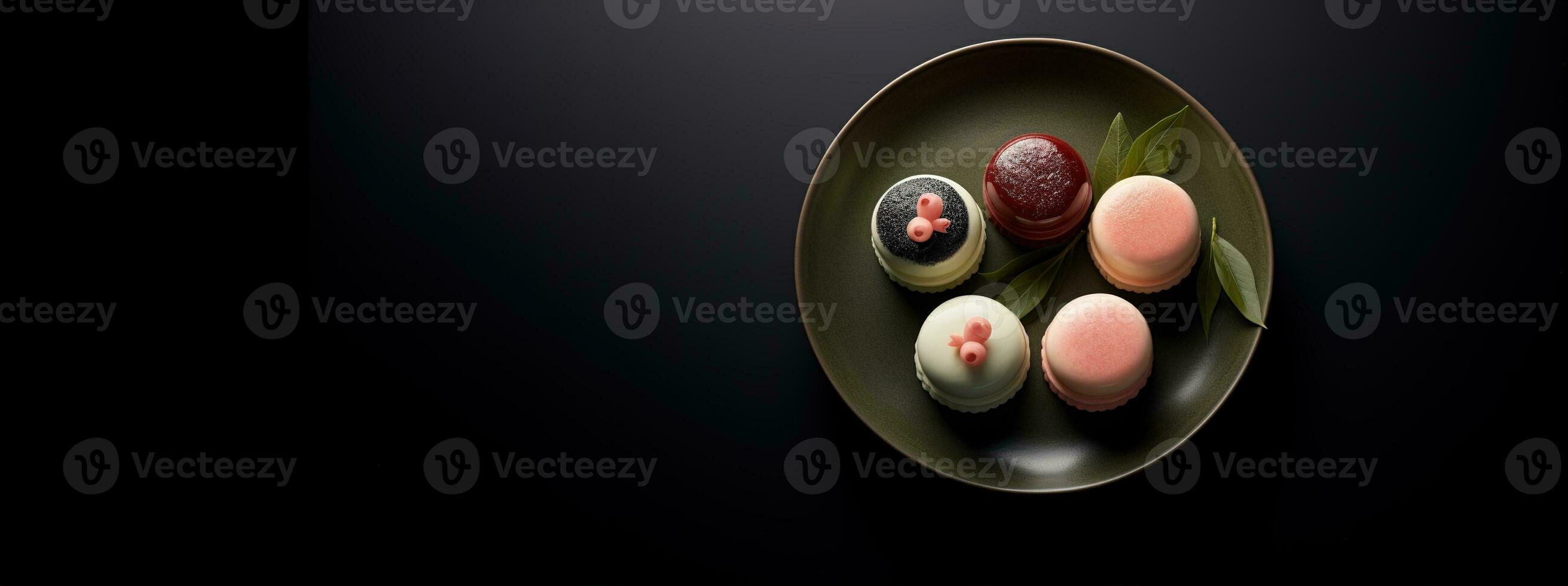 Generative AI, Japanese traditional confectionery cake wagashi, various types of sweets photo