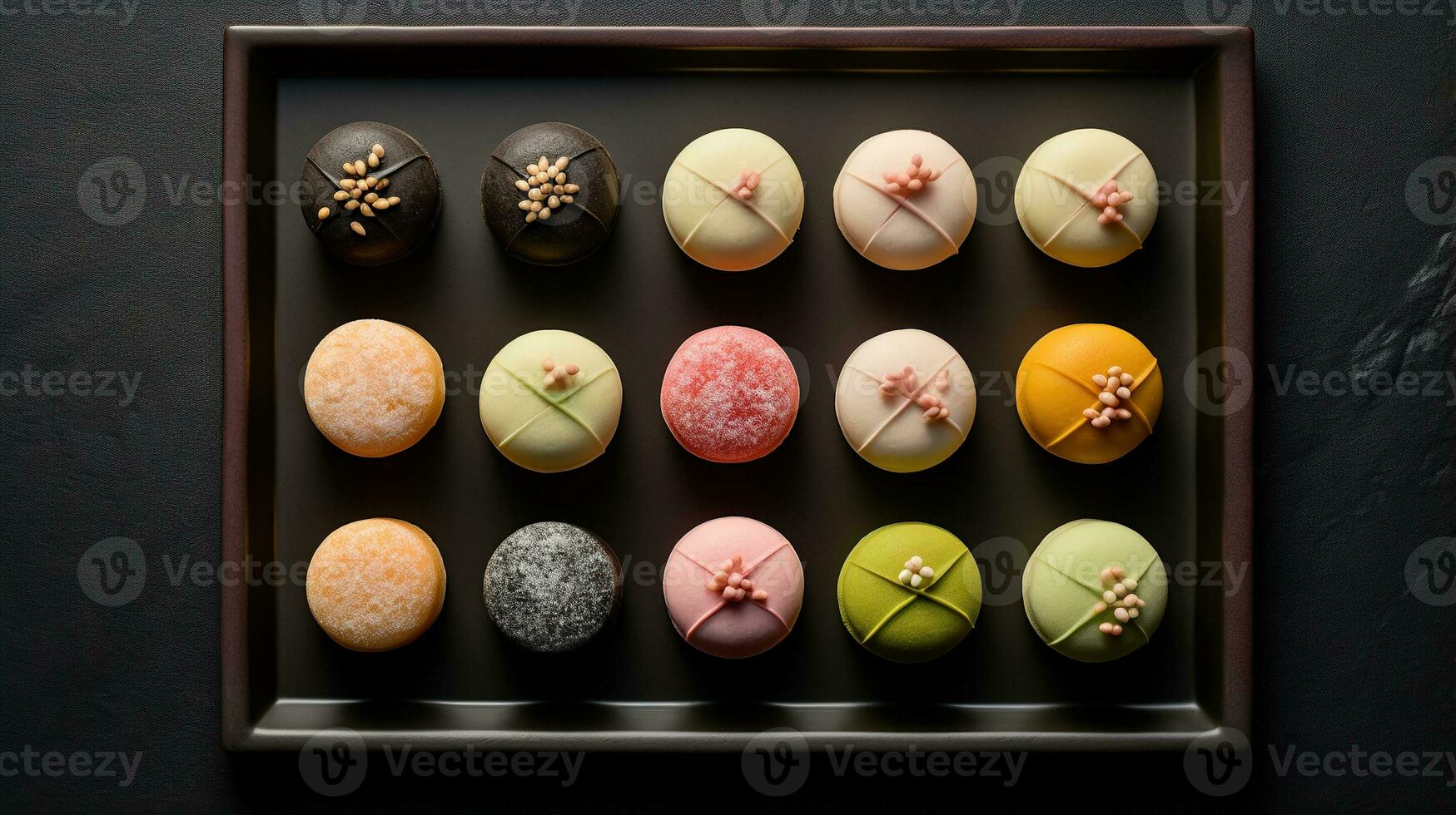 Generative AI, Japanese traditional confectionery cake wagashi, various types of sweets photo