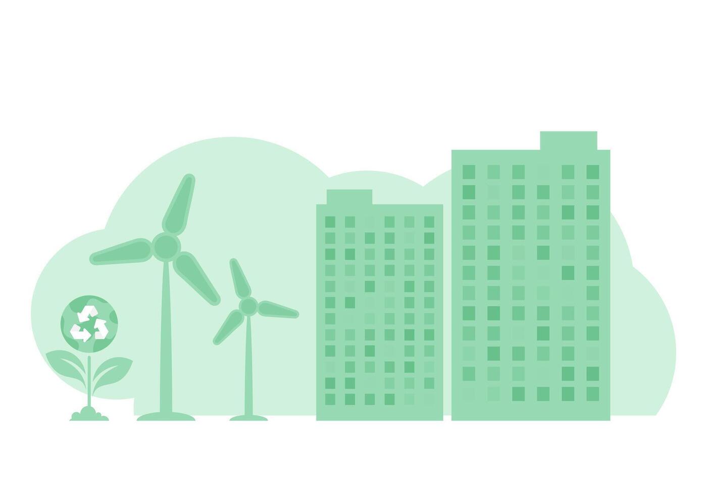 Green energy background. The concept of ecology and zero waste. Fashionable, trendy style. . vector