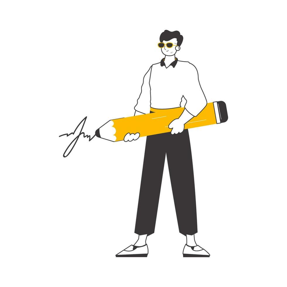 el hombre señales. minimalista lineal estilo. aislado. vector ilustración.