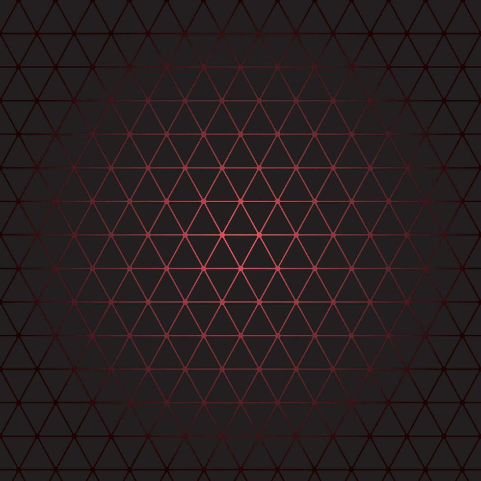 Red gradient triangles pattern on dark black background vector