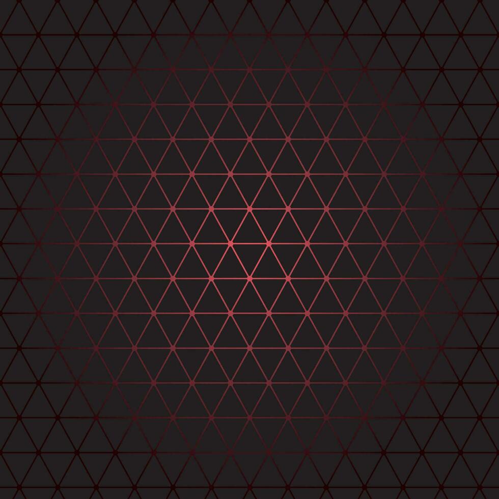 Red gradient triangles pattern on dark black background vector