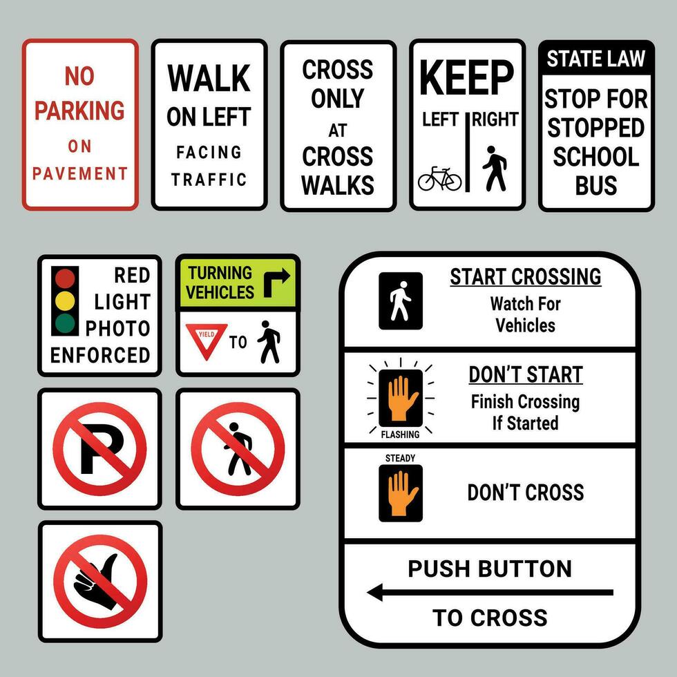 Set of road signs R8 R9 R10 isolated on gray background vector