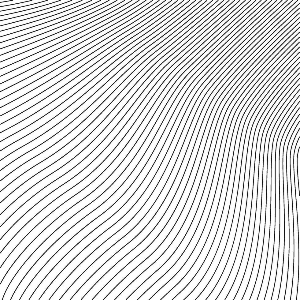 Abstract black waved lines isolated on white background vector