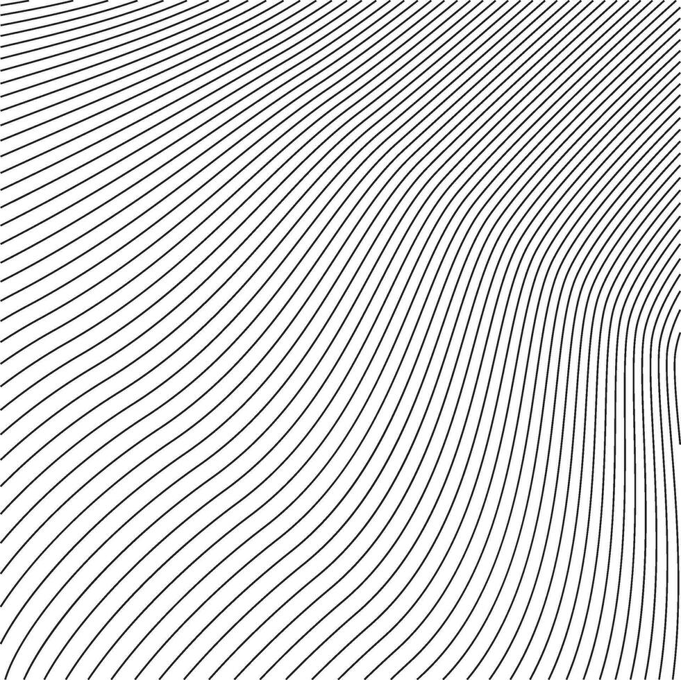 Abstract black waved lines isolated on white background vector