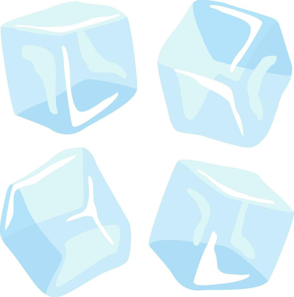 Ice cube icons isolation on white background vector