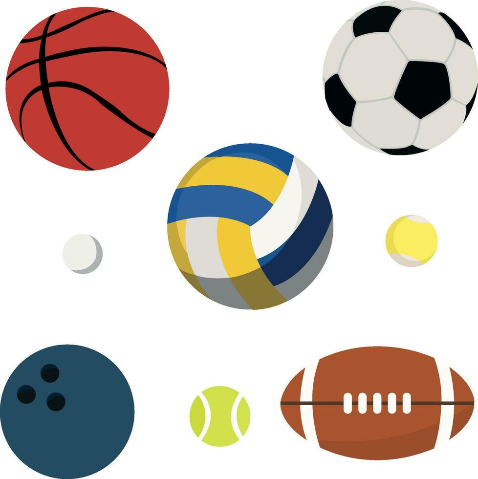 Sports balls isolated on white background vector