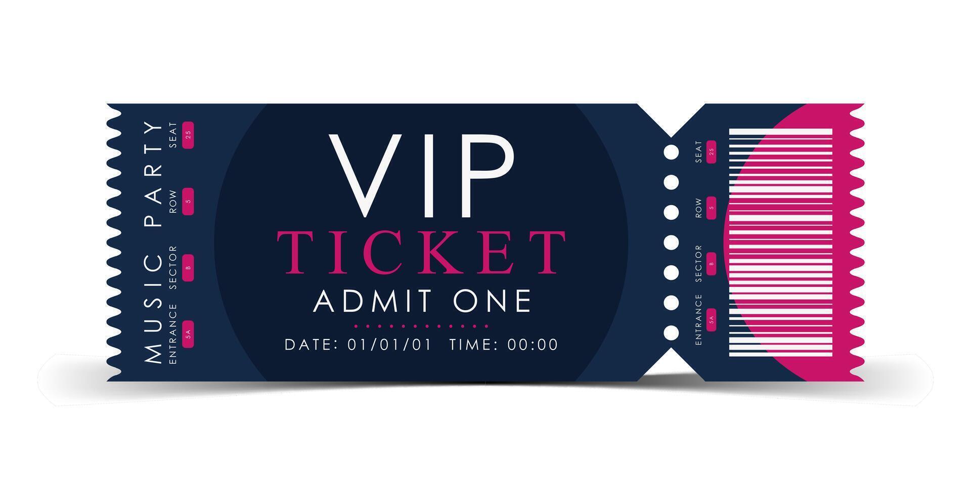 VIP Ticket design template. Vector illustration.