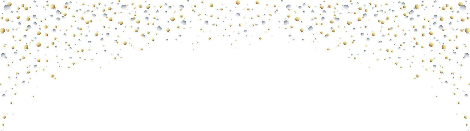 Gold and silver abstract glitter confetti isolated on white background vector