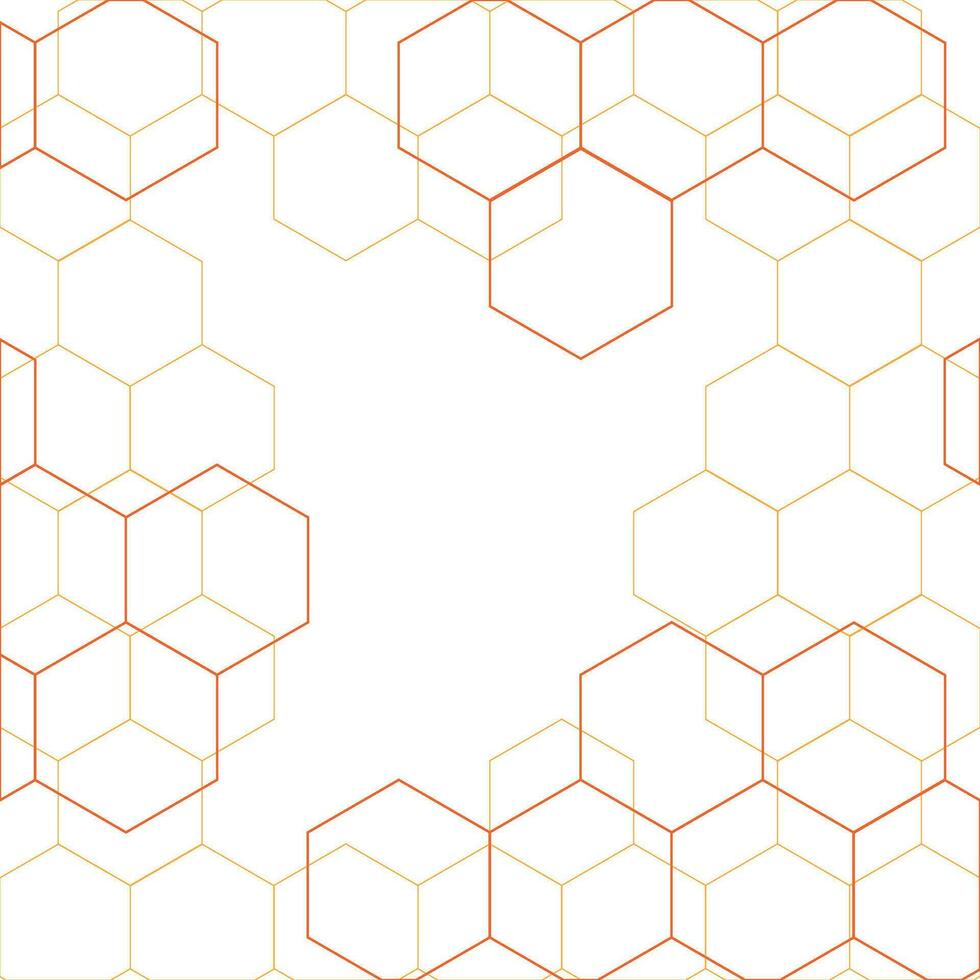 Honeycomb hexagonal yellow and orange background isolated on white background vector