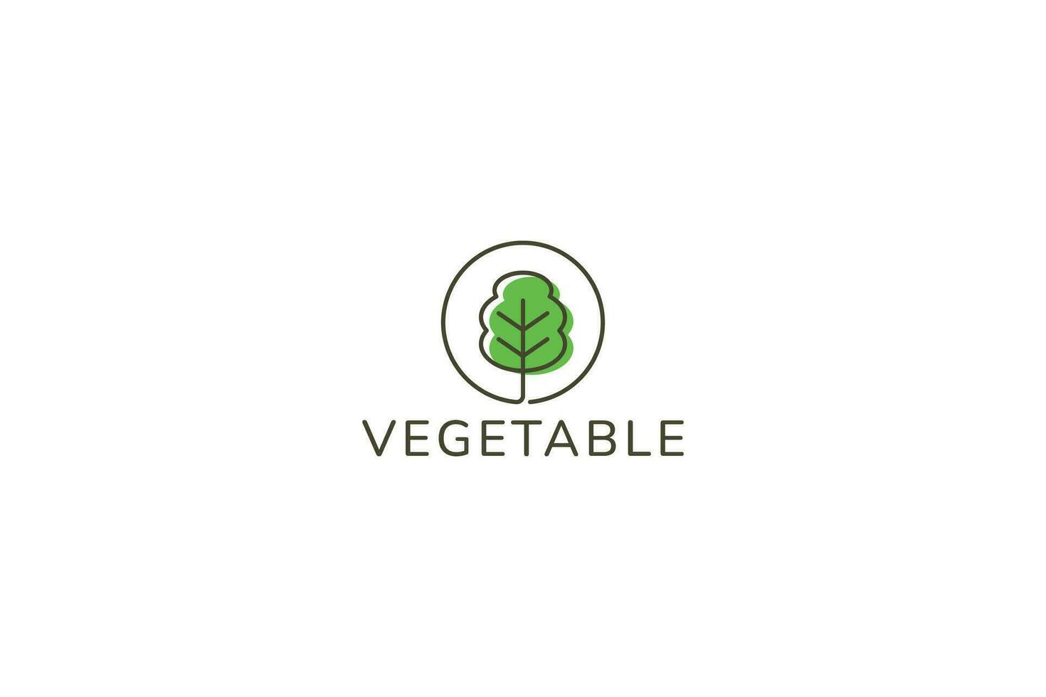 vegetal etiqueta sencillo concepto logo modelo negocio restaurante agricultura jardín comida vegano vector