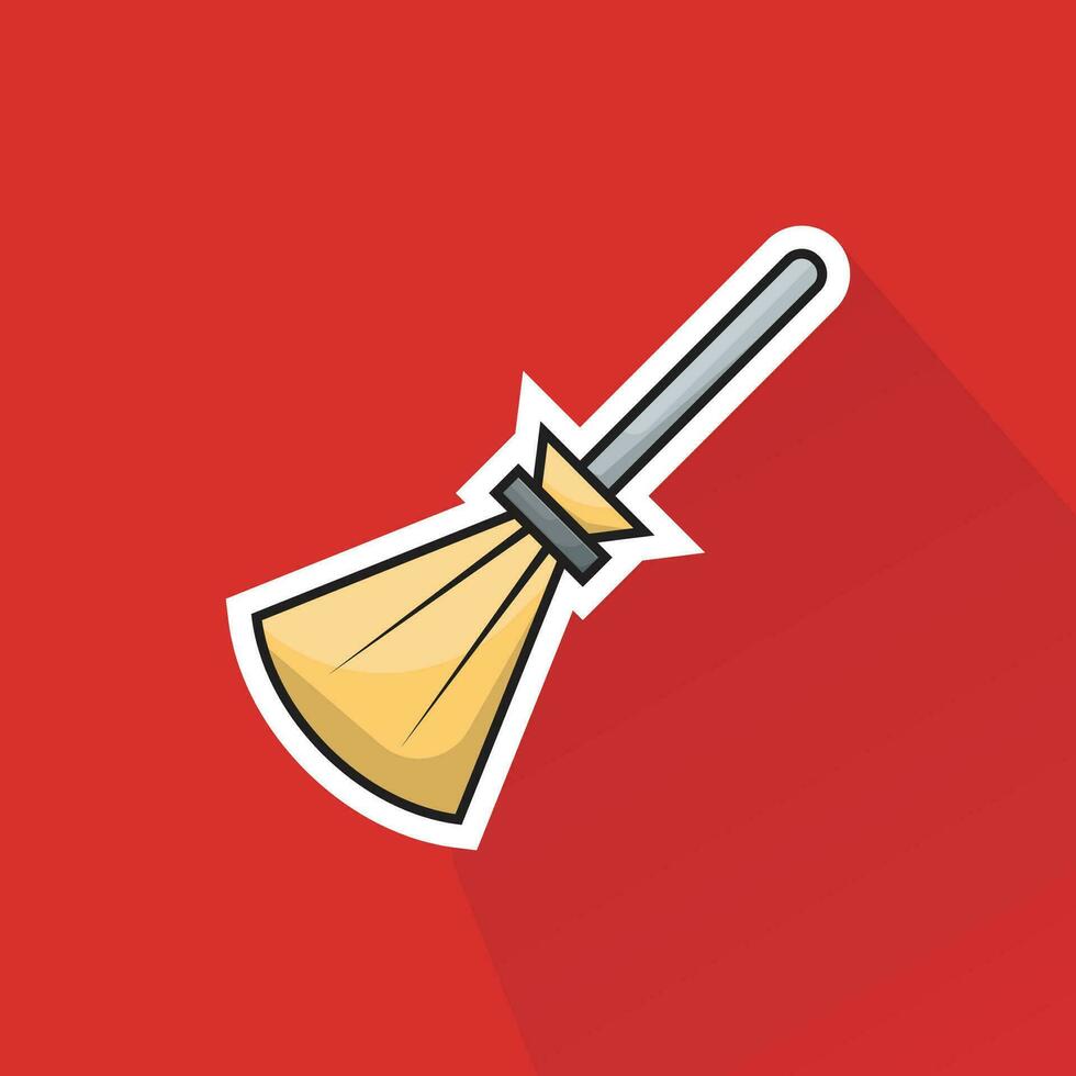 Illustration Vector of Broom in Flat Design