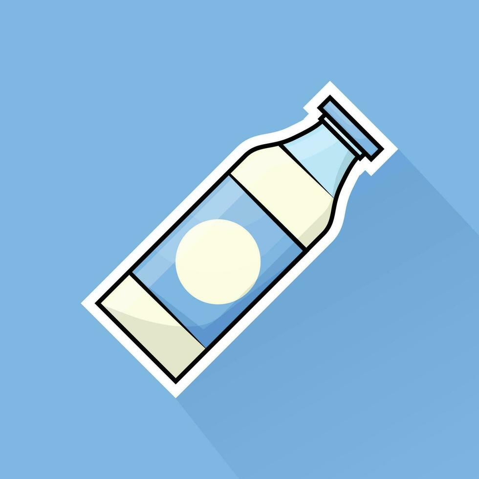 Illustration Vector of Bottle Milk in Flat Design