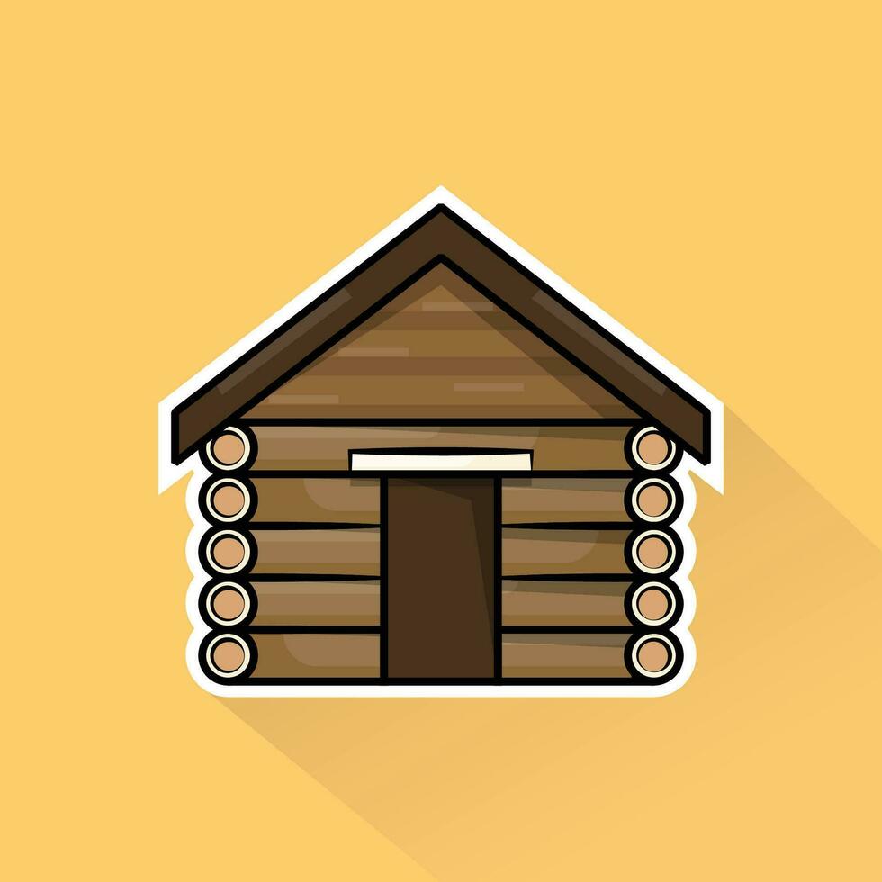 Illustration Vector of Log Cabin in Flat Design