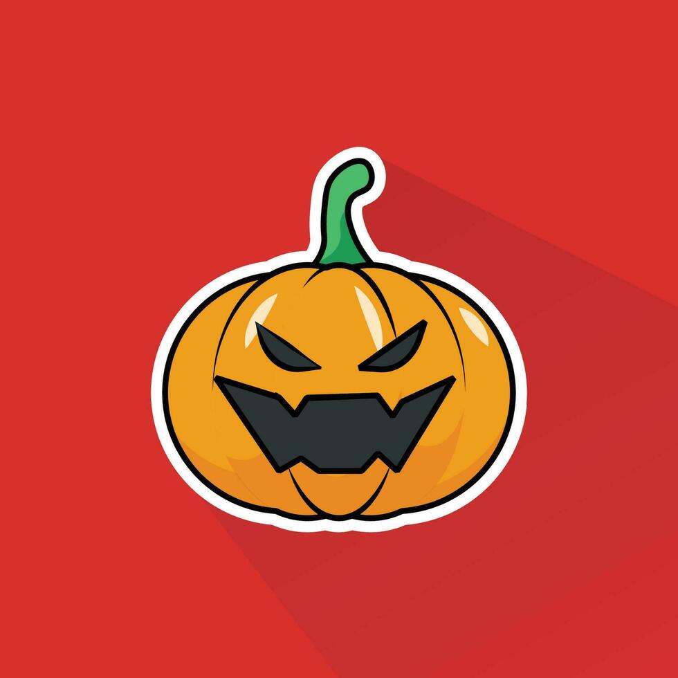 Illustration Vector of Jack o Lantern in Flat Design