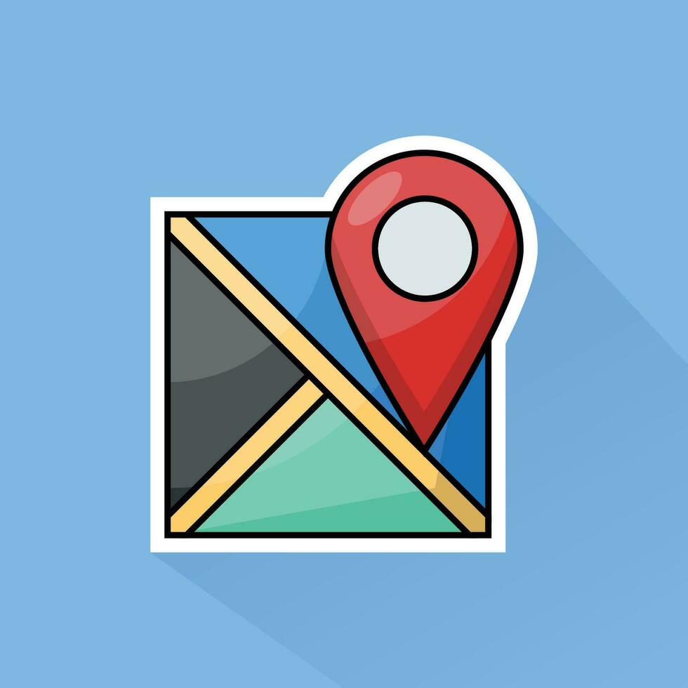 Illustration Vector of GPS Sign in Flat Design