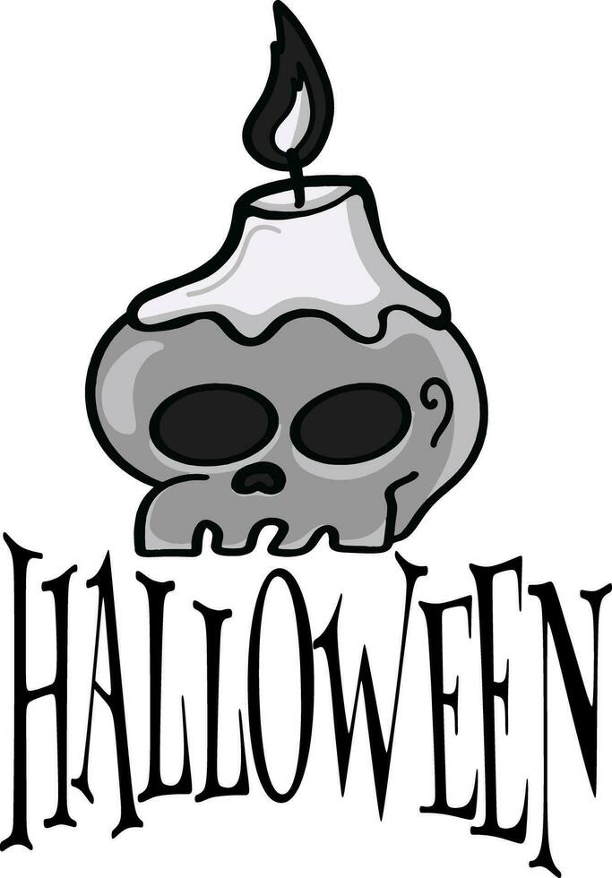 Halloween cartoon hand drawns black and white icon character. vector