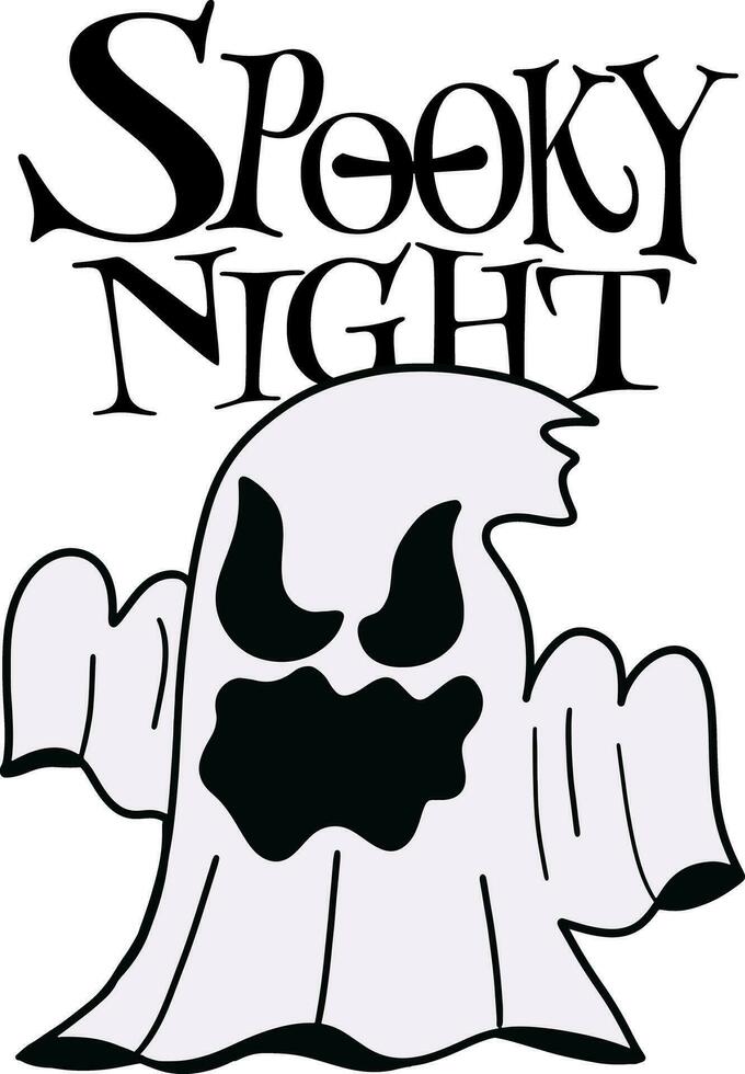 Halloween cartoon hand drawns black and white icon character. vector