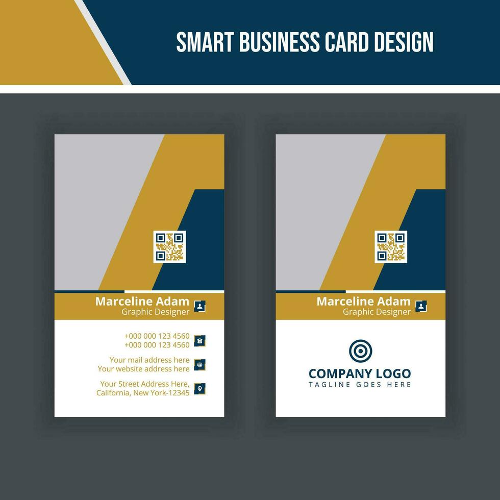 Attractive Two color Print Ready corporate Business Card vector