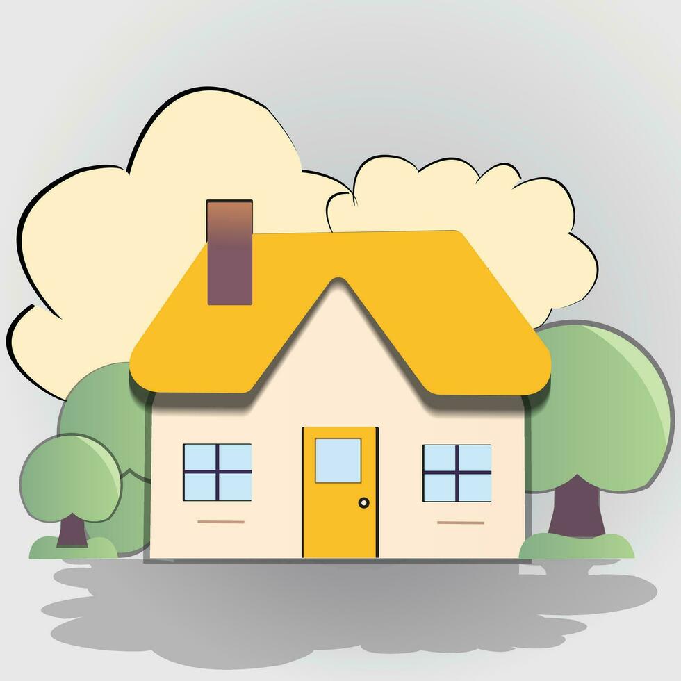 beautiful paper cut house vector