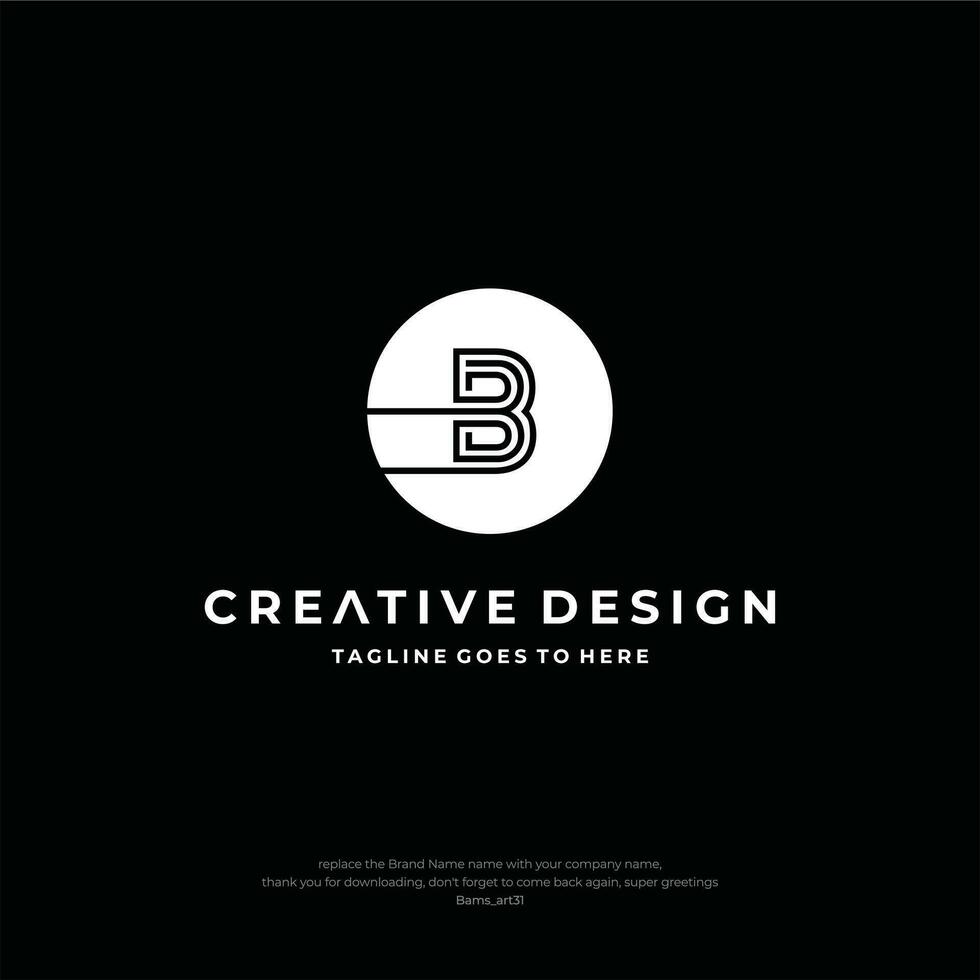 initial letters B lowercase logo modern design white black background vector