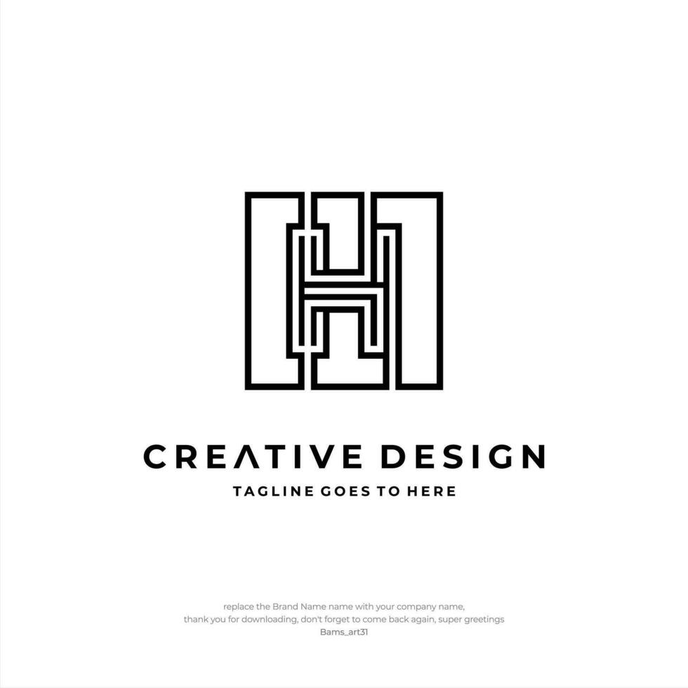 letra h logo diseño. creativo inicial letra h logo. letra h símbolo, letra h negocio creativo diseño vector