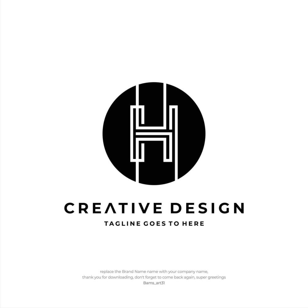 inicial h letra logo diseño creativo diseño h vector