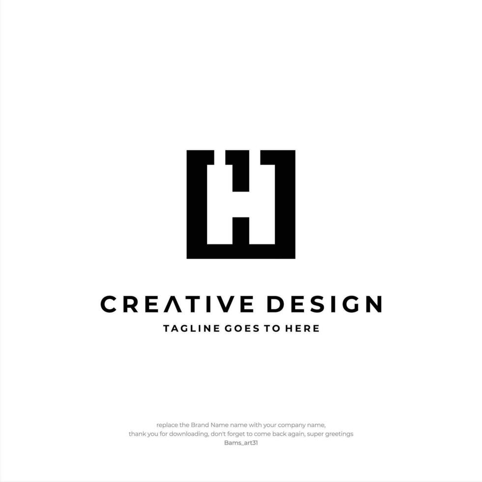 inicial h letra logo diseño creativo diseño negocio modelo vector