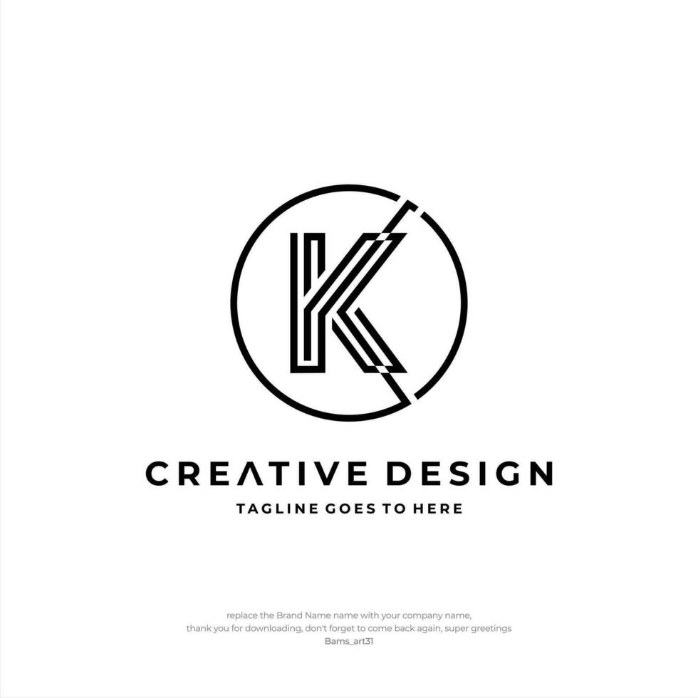 inicial k letra logo diseño creativo diseño vector