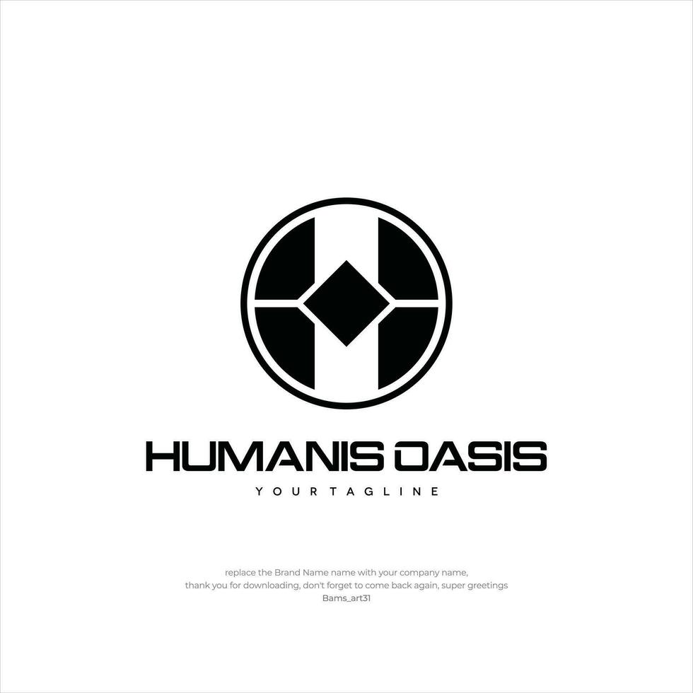 humanis oasis letra h o logo diseño modelo prima diseño vector