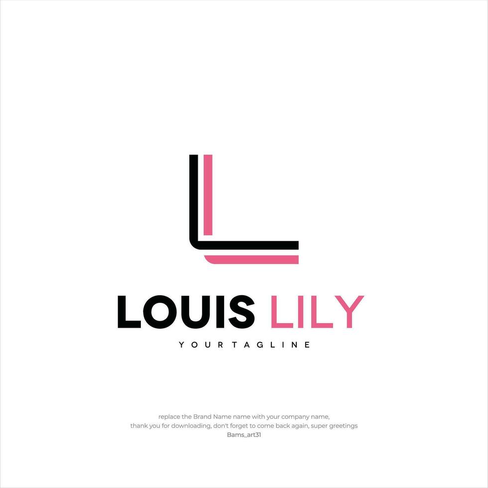 Luis lirio logo letra ll diseño modelo prima creativo diseño negocio empresa vector