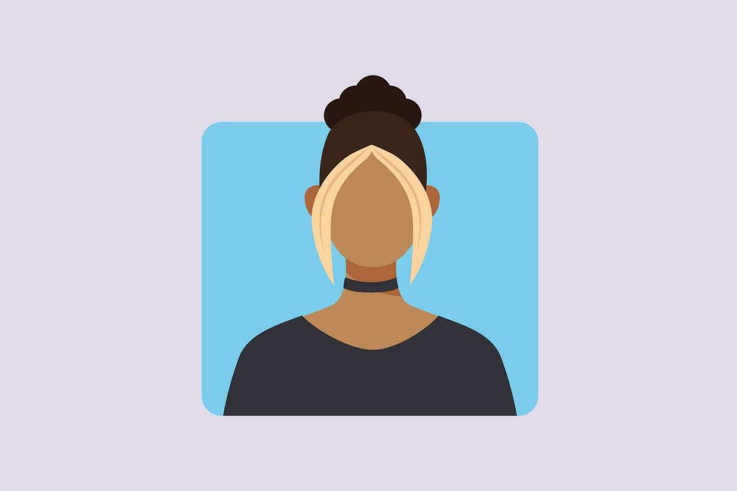 People avatars with young people's faces concept. Colored flat vector illustration isolated.