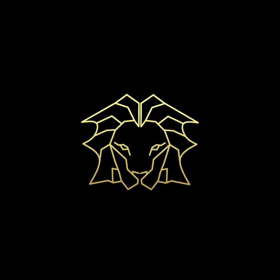 Powerful Golden Lion Head Logo. combines the luxury and symbolic power of the lion vector