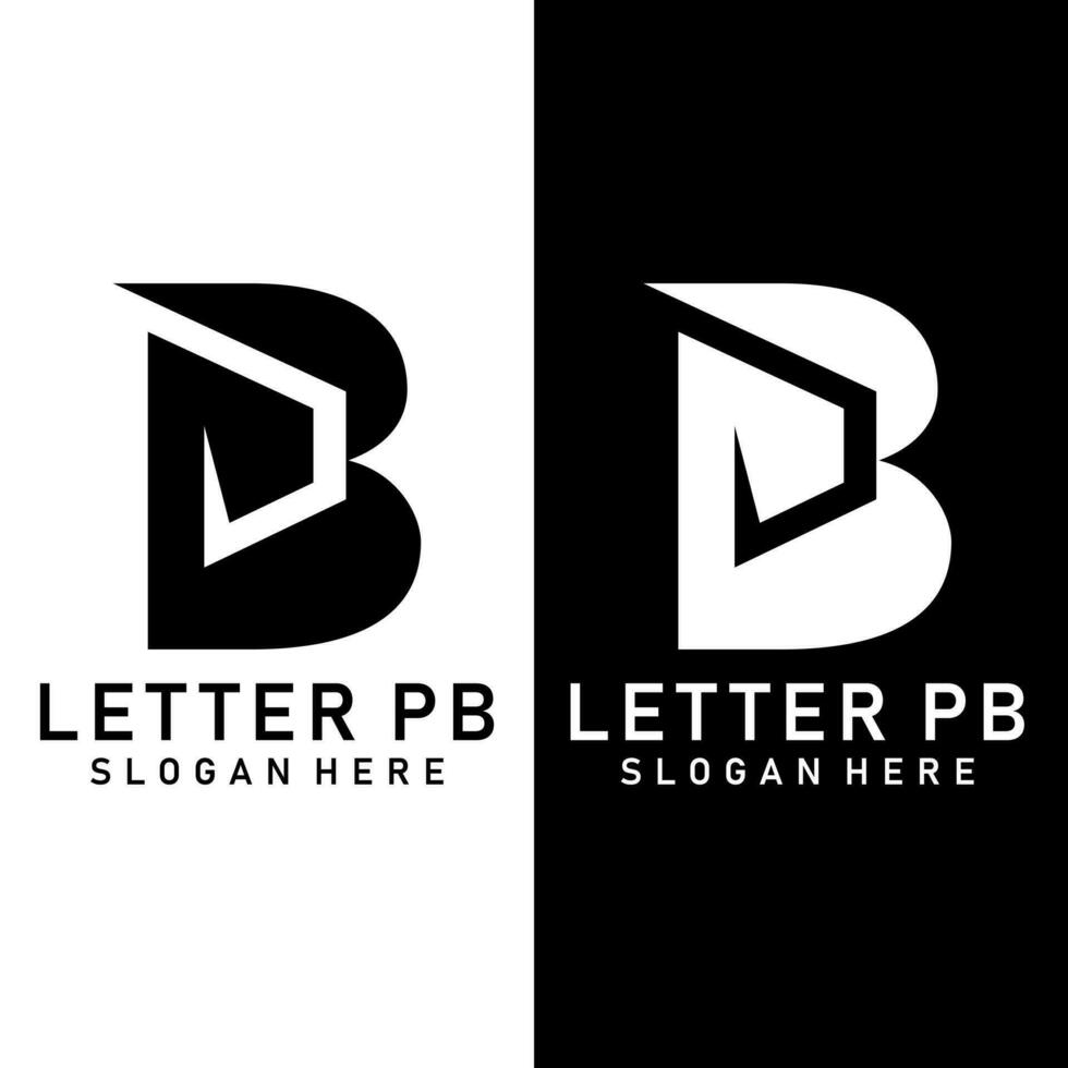 letter pb logo design vector art