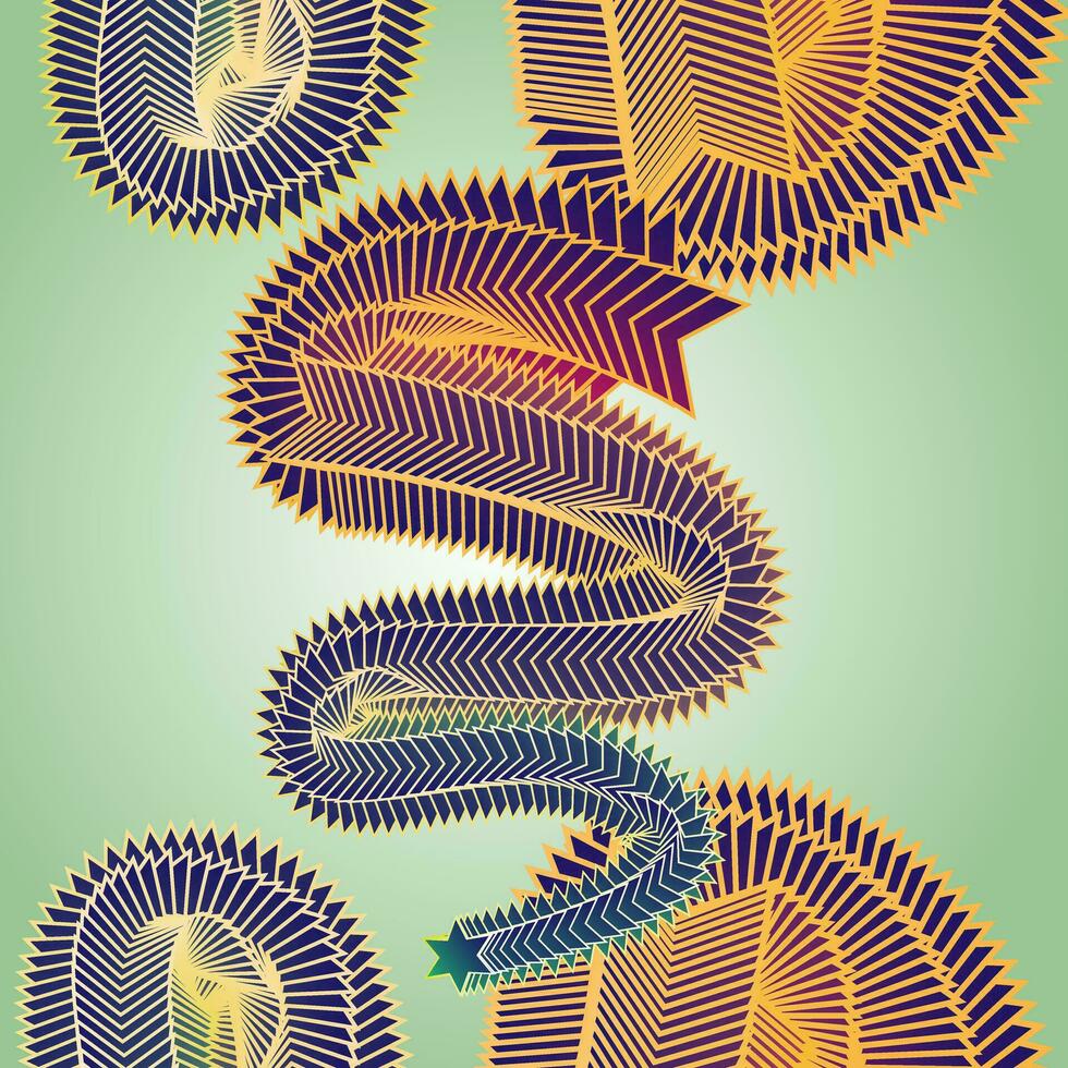 a colorful abstract snake with a star on it vector