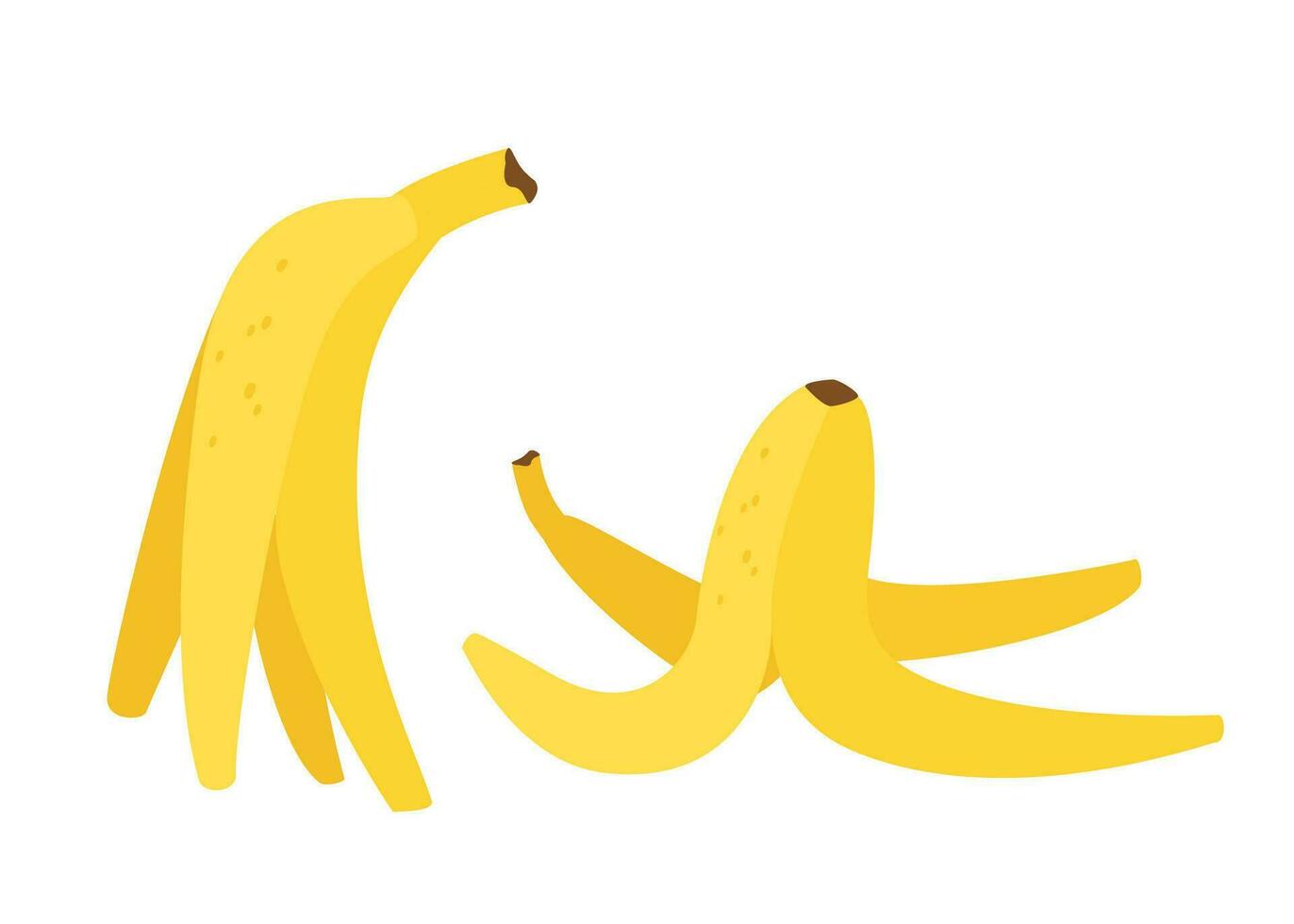 Banana peel. Organic trash. Waste. Trash sorting, recycling. Vector illustration.